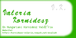 valeria kornidesz business card